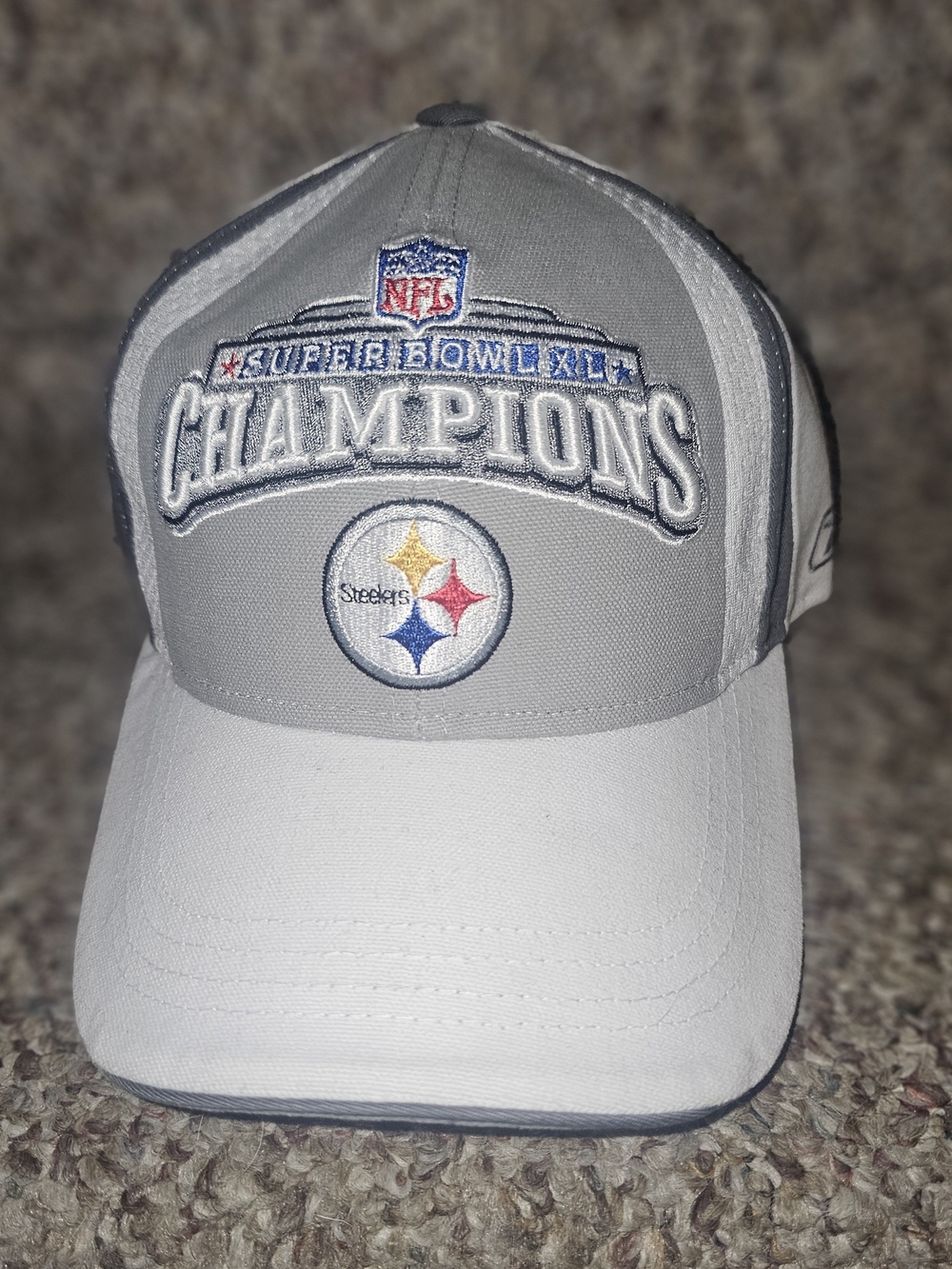 NFL Pittsburgh Steelers Gray & White Super Bowl Champions Hat